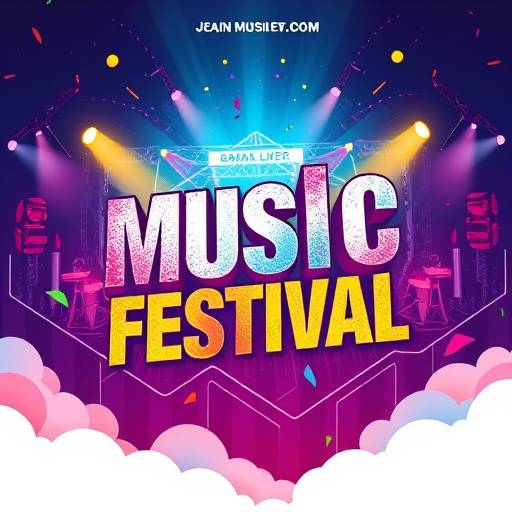 Promotional poster and flyer designs for a music festival, showcasing vibrant colors and engaging typography.