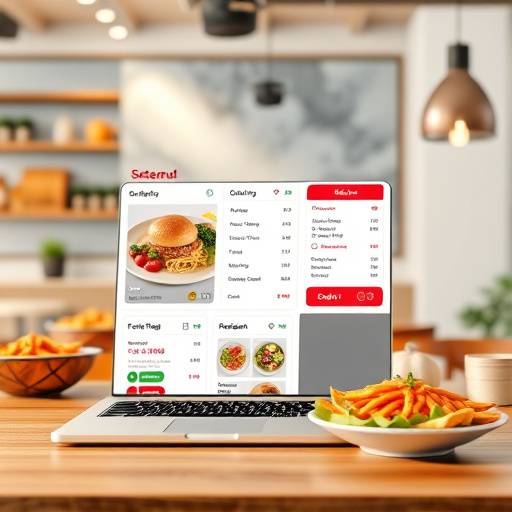 Website design for a local restaurant, showcasing their menu and online ordering system.